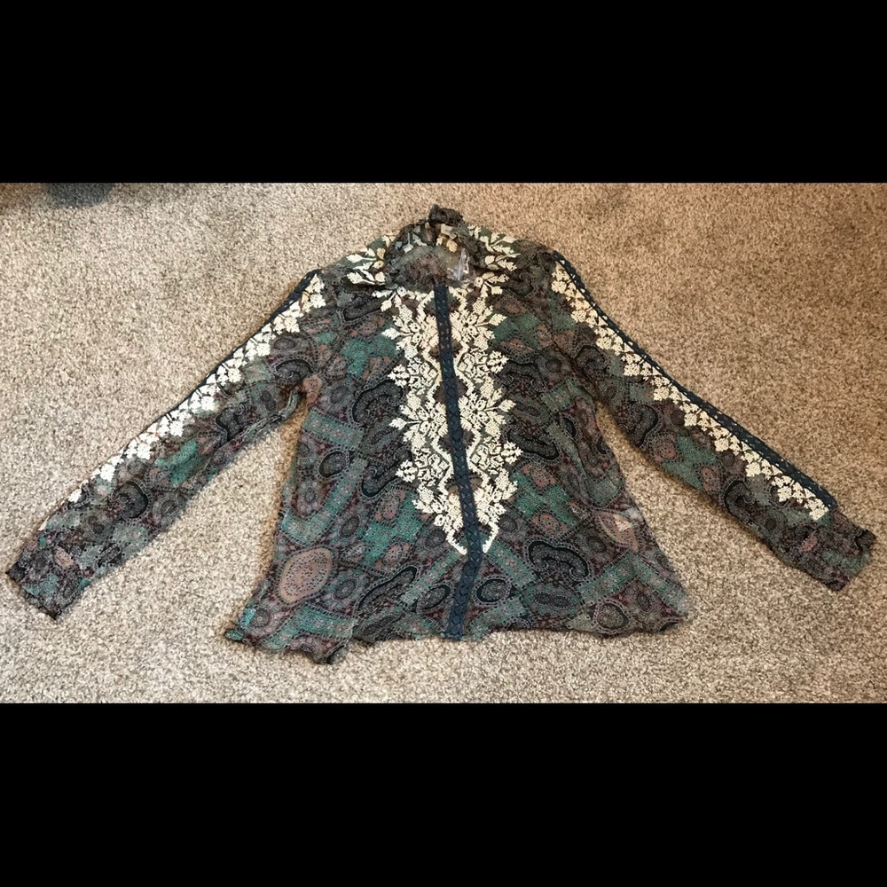 NWOT Sundance Victorian Charms Embroidered Blouse